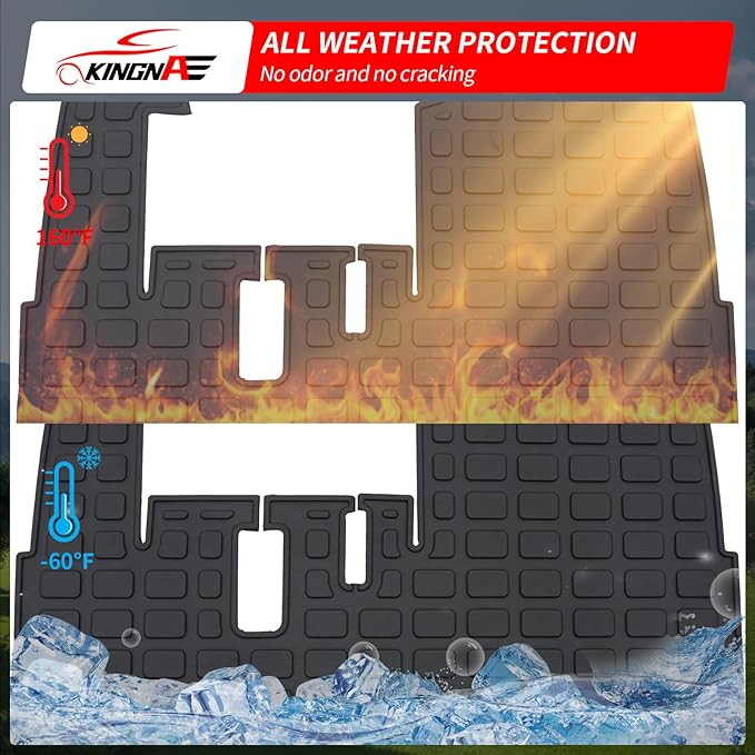 Floor Mats Compatible with i40F/i40FL/i60/i60L Golf Cart TPE All Weather 1st and 2nd Row Guard Protector Accessories