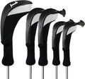 FINGER TEN Golf Club Head Covers Woods Driver Fairway Hybrid 3/4/5 Set, Headcovers Men 1 3 5 7 X Interchangeable Number Tag, Fit All Wood Clubs