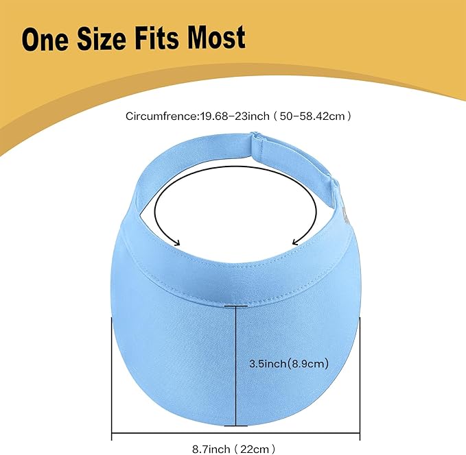 WANDER Running Sun Visor Hats Wide Brim UV Protection Sports Golf Tennis Elastic Band Mesh Cap for Women