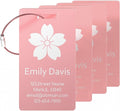 4 Personalized Metal Luggage Tags for Suitcase, Laser Engraved with Text and Logo, Custom Aluminum Name Tags with Stainless Steel Ring, for Travel, Golf Bag, and Baggage (Pink)
