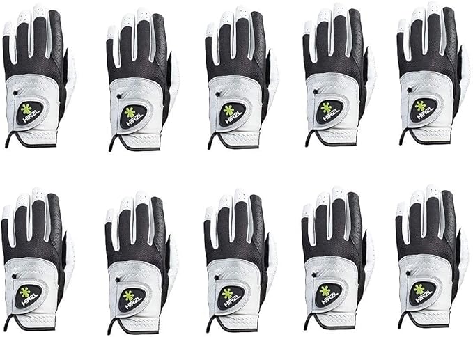 HIRZL Trust Control 2.0 Golf Gloves, All Weather Mens Golf Glove, White/Black, Kangaroo Leather Palm, Cabretta Leather Backhand, Trusted by Pro’s, Sweat Free, Ultimate Grip
