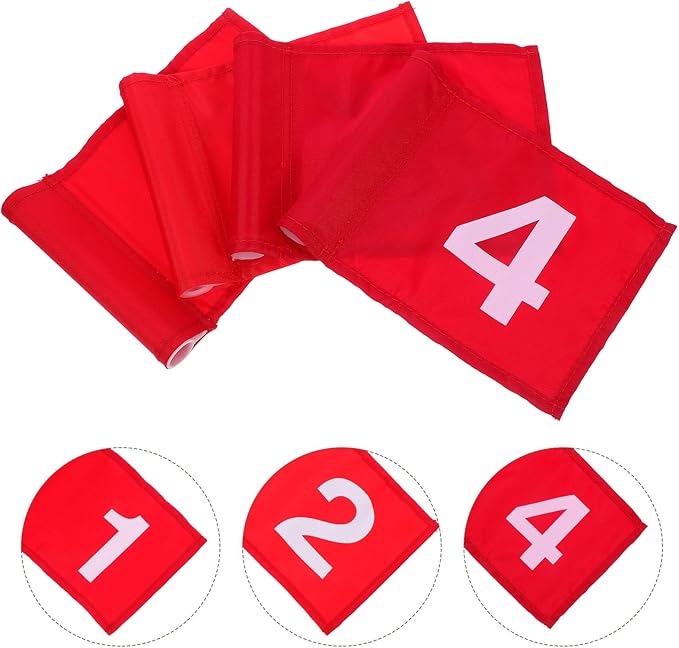 4Pcs 4Pcs Numbered Training Flags Durable Putting Course Flags for Practice Portable Lightweight Golf Markers for Backyard and Outdoor Use