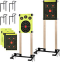 GADFISH 2 Pack Shooting Target Stand Base for Outdoor Paper Shooting Targets Cardboard, Adjustable Width with Ground Nails and Paper Targets, USPSA/IPSC - IDPA Practice (Wooden Stakes Not Included)