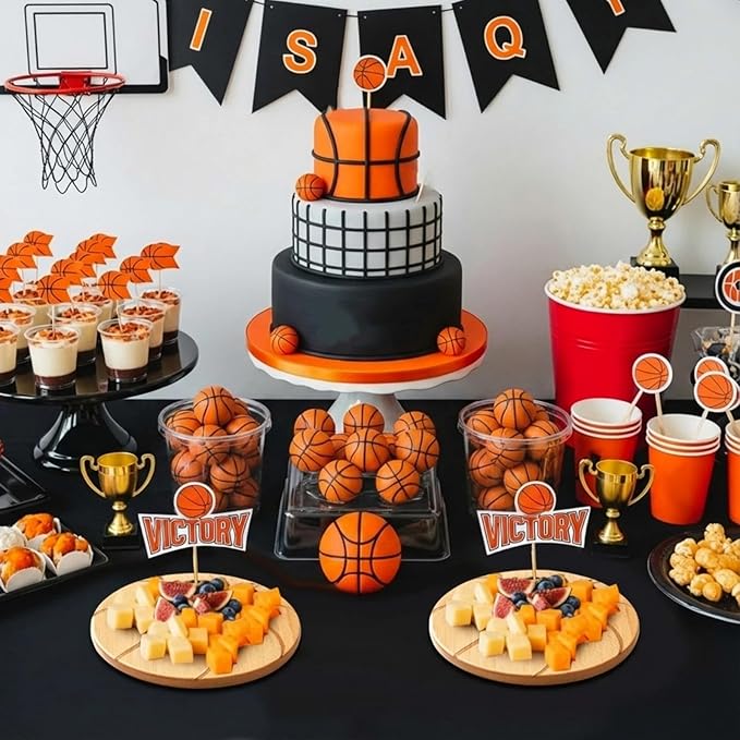 Basketball Cheese Board Gift Set Party Favor Prizes Charcuterie Wood Board with Knives and Box Father Day Gift for Dad Grandpa Party Tournament Game(7.9"x 7.9", Bamboo Color)