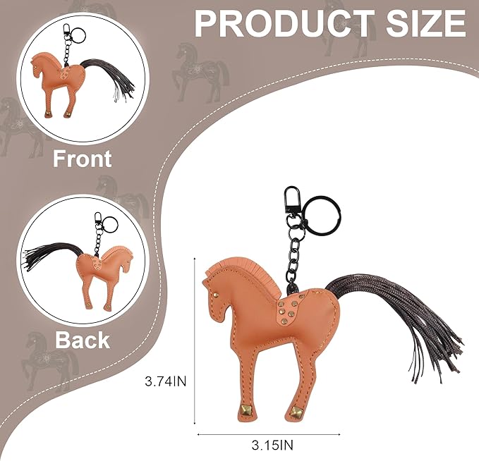 Horse Keychain, Hanging Charm Accessory for Purse, Bag and Backpacks Pony Key Chain for Women