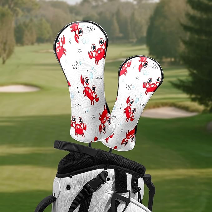 Premium Leather Golf Club Headcovers,Mango Pattern Fits Driver Hybrid Fairway 3/5 Wood,with Scratch-Resistant Lining, Gift for Men and Women