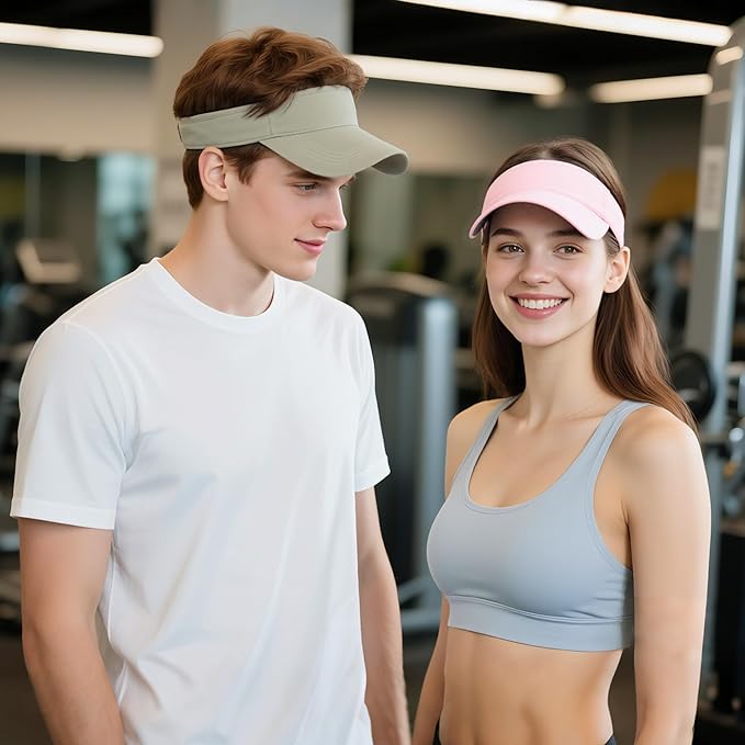 Sun Visor Hat Breathable Visors Sport Golf Visor Adjustable Velcro Sun Cap UV Performance Hats for Women Men