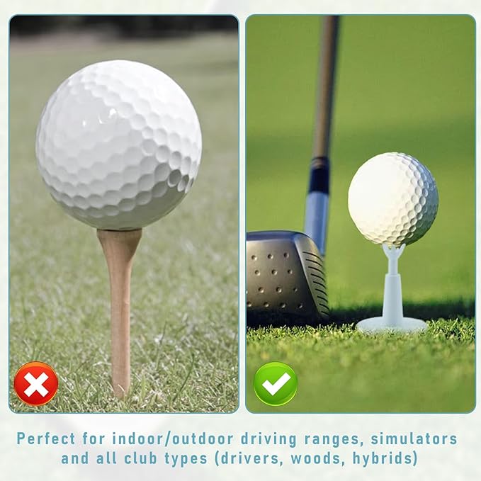 2PCS Adjustable Golf Tees,Golf Simulator Tees,Driving Range Tee,Adjustable Golf Tee,Rubber Tees For Golf Mats,Rubber Golf Tees For Mats For Indoor & Outdoor Practice,Durability And Stability Golf Tees