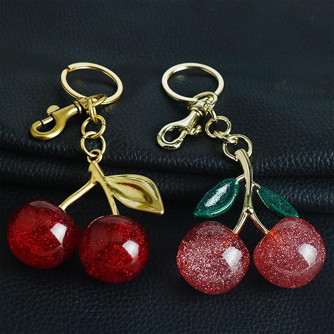 Fruit Bag Charm Purse Charms Keychain Strawberry Cherry Accessories Keychain For Women Birthday Valentine Day Gifts