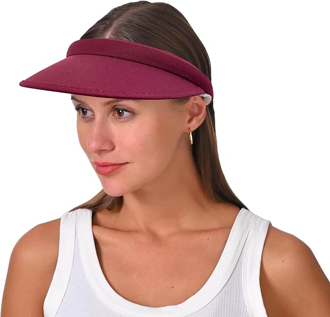 2 Pack Sun Visor Hats Women Men Clip On Wide Brim Visors Hat Outdoor Sports Golf Beach Travel Tennis Caps