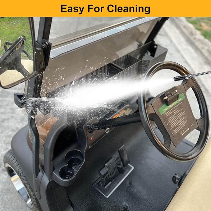 Golf Cart Basket Front Inner Fit EZGO TXT & RXV, Club Car Precedent&DS (2000 up) Golf Carts, Heavy Steel Mesh Durable Golf Cart Storage Tray Dash Organizer