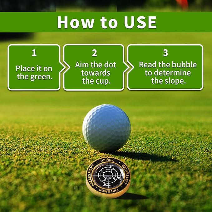 High Precision Golf Green Reader Funny Ball Marker Golf Putt Training Aid Bubble Level Golf Accessories Gifts for Men Women
