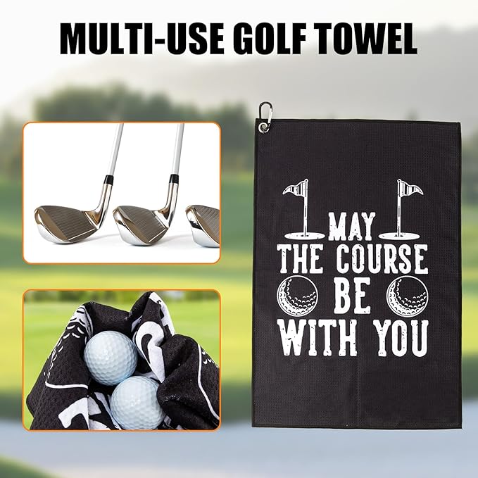 Golf Towel,Printed Golf Towels for Golf Bags with Clip,Golf Accessories Funny Golf Gifts for Men Golfers,Husband Boyfriend Dad,Birthday Gifts for Golf Fan-I Use This Towel to Wash My Balls (Golf#2)