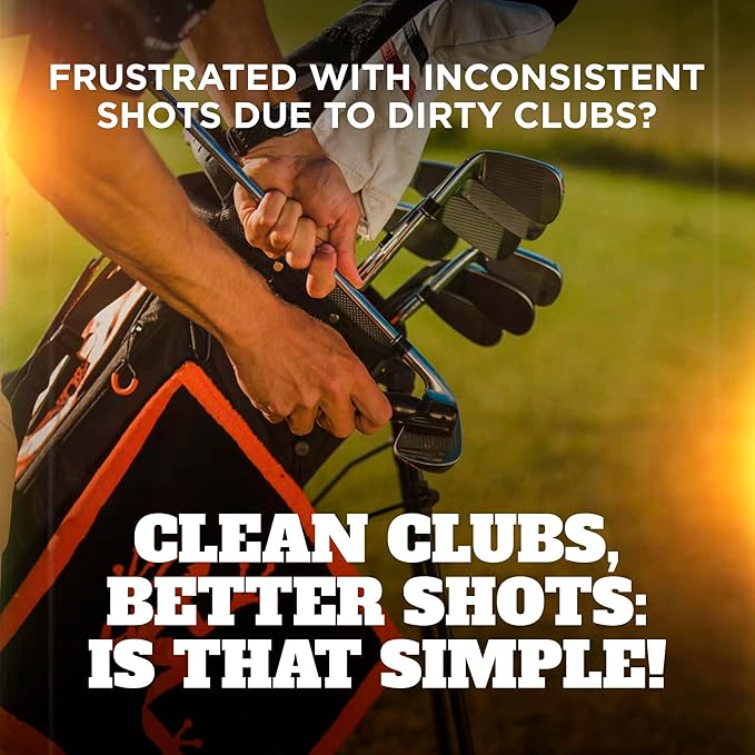 Frogger BrushPro Golf Club Cleaner with Ergonomic Grip and 2.5 ft. Retractable Cord, Sturdy Golf Club Brush and Groove Cleaner for Golfers, Golf Dad