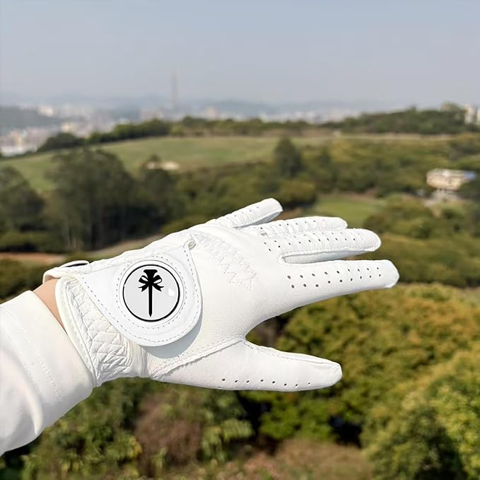 Swig Sip Womens Cabretta Leather Golf Glove Left Hand All-Weather Breathable Design with Ball Marker Ladies Golf Gloves for Training & Golfing