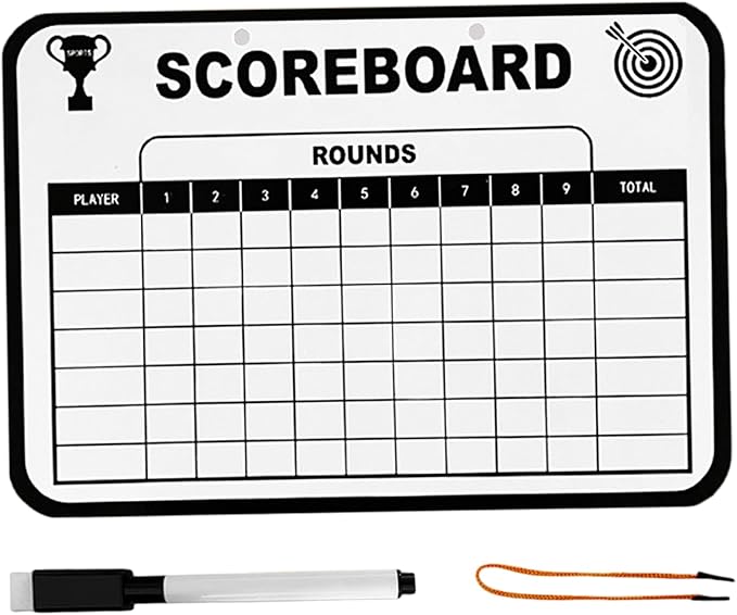 1 Set Golf Scorecard 9.65x6.7in Portable Erasable Golf Scorecard Book Whiteboard Dry Erase Score Card Holder with Pen & Lanyard for Men Women Golfer Book