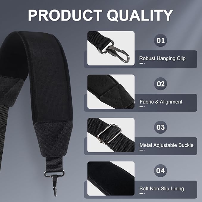 Golf Bag Shoulder Strap, Single Padded Adjustable Straps Universal Replacement
