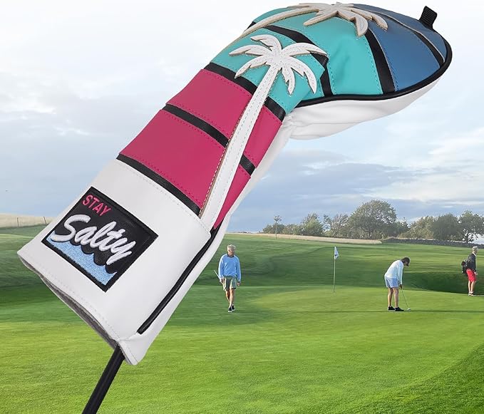 mytag Tropical Golf Headcovers, Coconut Tree Golf Head Covers for Woods and Driver, Putter Covers 3D Embroidery
