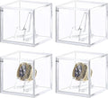 Championship Ring Display Case - Acrylic Display Box and Holder for Super Bowl, Baseball Rings - 4pcs