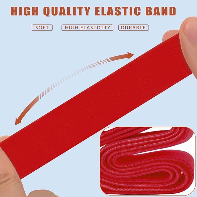 ZINZ Luggage Strap, High Elastic Suitcase Belt Adjustable Bag Bungees for Easier Travel，Red