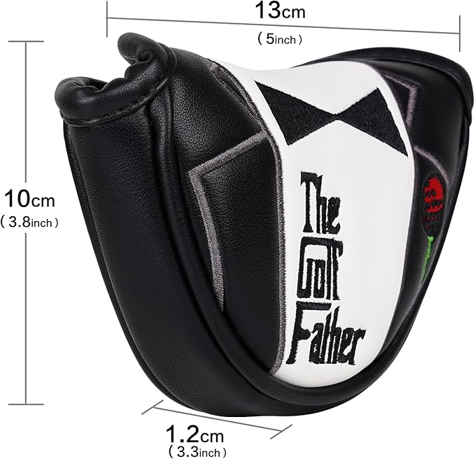 The Golf Father Golf Club Covers, Driver Fairway Hybrid Headcover, Funny Putter Cover Magnetic, Black & White Color Iron Covers,Golf Gifts for Men