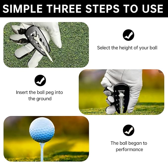 2 Pcs Adjustable Golf Tee Height Setter Tool with 5 Level Indicator, Precision Training Aid for Consistent and Shots, Golf Practice Accessories for Driving Range & Outdoor Use