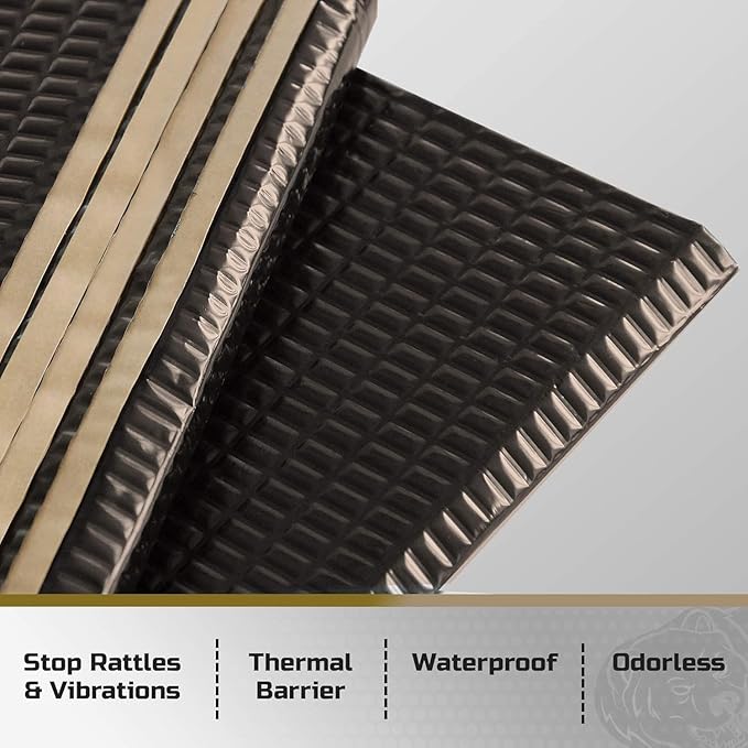 Siless Black 80 mil (2mm) 10 sqft Car Sound Deadening mat - Butyl Automotive Sound Deadener - Noise Insulation and Vibration Dampening Material (10 sqft)