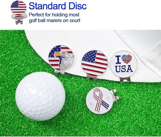 Golf Ball Markers with Magnetic Hat Clips Assorted Patterns Value Gift Set Mark Golf Divot Tool Accessories, Golf Ball Markers with Hat Clips Sets for Men Women Kids Gifts.