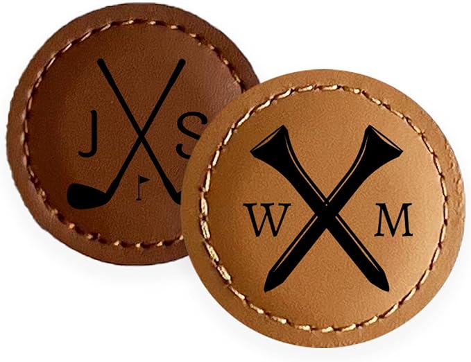 Premium Custom Golf Wedding Gift | Laser Engraved Magnetic Vegan Leather Golf Ball Marker | Golfers Mother's Day | Small USA Business | Golf Marker for Events Tournaments