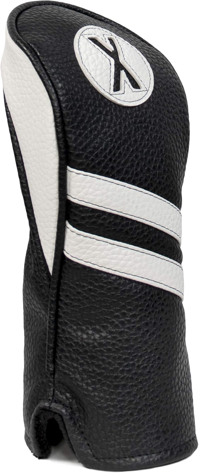 ProActive Sports | Vintage Golf Club Head Covers | for Drivers, Fairway Woods, and Hybrids | Classy Headcovers That Fit Most Clubs | Classic Leather Look | X Hybrid Headcover | Black/White