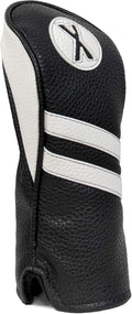 ProActive Sports | Vintage Golf Club Head Covers | for Drivers, Fairway Woods, and Hybrids | Classy Headcovers That Fit Most Clubs | Classic Leather Look | X Hybrid Headcover | Black/White