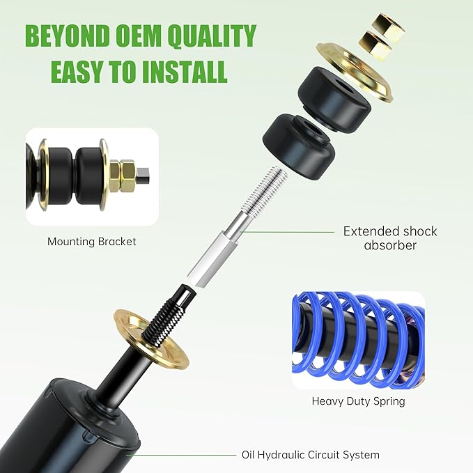 10L0L Heavy Duty Coil Springs Front/Rear Shock Absorber Kit for EZGO TXT, Medalist 1994-up Gas or Electric Golf Cart, OEM# 70928-G01 70630-G01 76418-G01 (Blue)