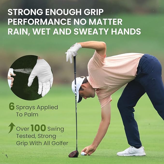 FINGER TEN All Weather Grip Golf Gloves Men Value 3 Pack for Right Handed Golfer, Hot Wet Rain Grip & Comfort Soft Glove for Premium Performance, Colors White Black Blue Sizes S M L XL