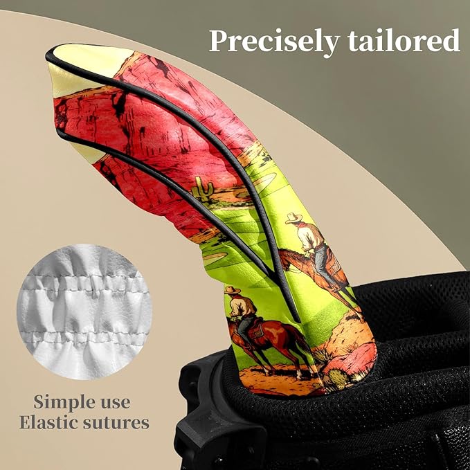 Golf Head Covers Leather Driver Headcover, Premium Golf Club Covers with Anti-Scratch Lining 1/3/5 Wood Head Covers for Golf Clubs for Women Men