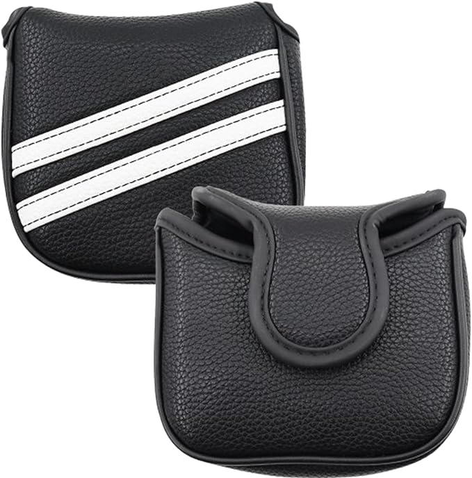 Golf Club Covers,4pcs or 1pc Golf Headcovers for Woods and Driver Fairway Hybrids Women Men - Premium PU Leather with Interchangeable Tags & Magnetic Blade and Mallet Putter Covers