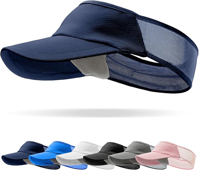 Sport Sun-Visor Hat Men Women Summer UV Protection, Lightweight Cooling Golf Running Tennis Sweat-Band Cap