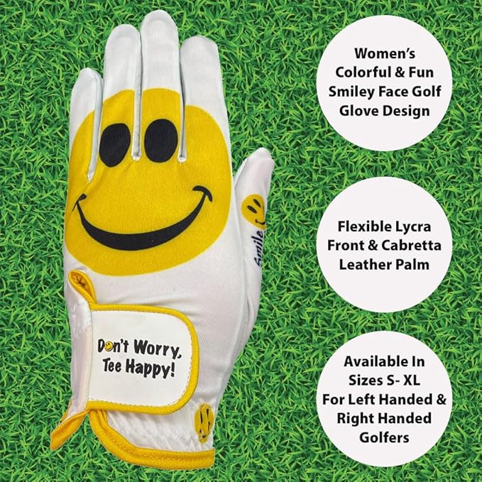 Giggle Golf Women's Golf Glove - Adjustable Strap, Left Hand Gloves for Women