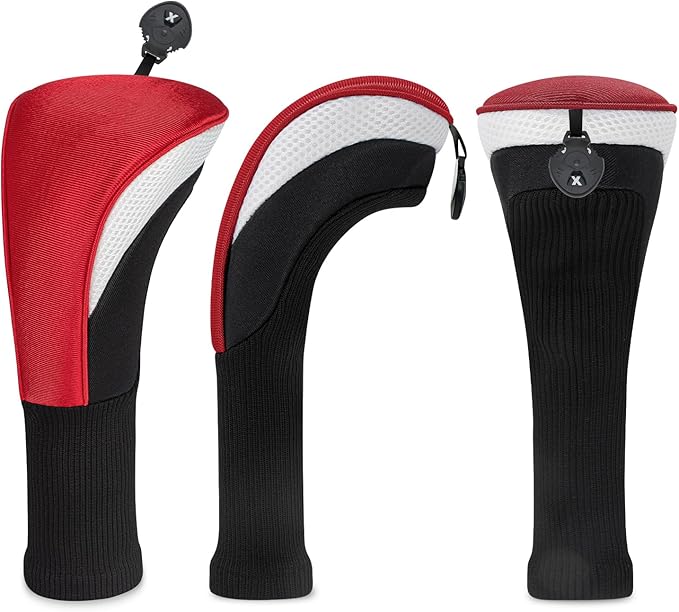 Golf Head Covers for Fairway Woods Driver Hybrids 5 Pieces Nylon Mesh Sports Fan Golf Club Headcovers-Golf Accessories for Men Women.