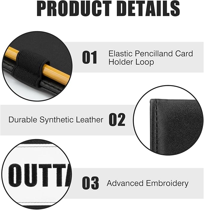 Leather Golf Scorecard Holder - Golf Scorecard & Yardage Book Holder Cover Universal Fit for Scorecard, Golf Accessories Fit for Most Back Pocket Golf Gifts
