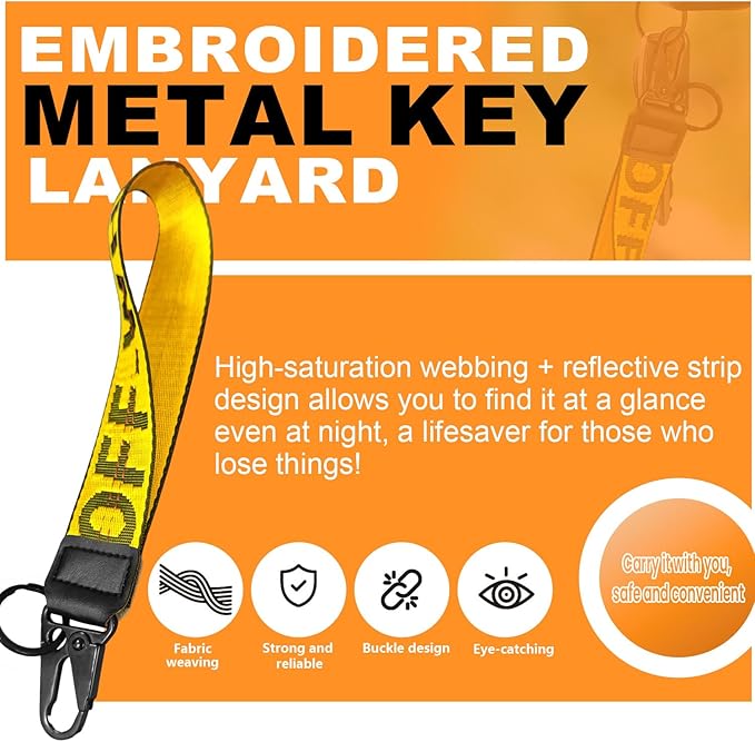 Fashionable Car keychain, Fabric Wrist Strap With Key Ring, Can Be Used To Hang Car key chain, Wallets, Jeans Decorations, Key Chain Accessories(Yellow)