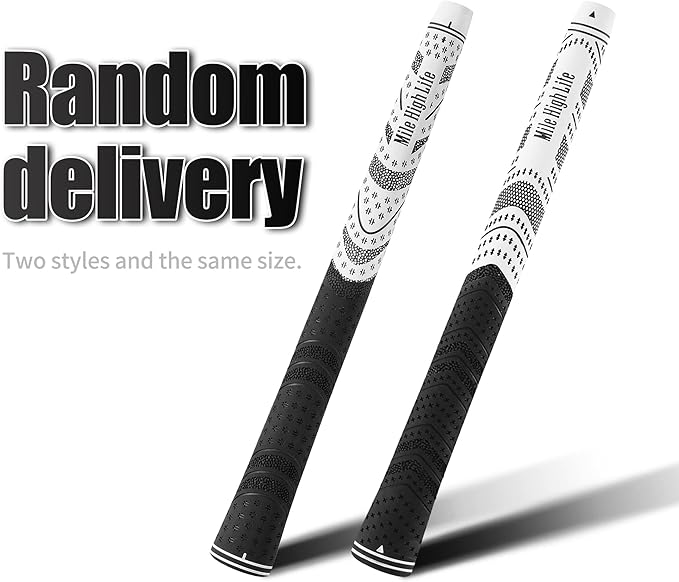 Mile High Life Golf Grips 13 Pack / 3 Pack - All-Weather Soft Rubber Golf Club Grips - High Shock Absorption, Enhanced Traction - Standard, Midsize & Jumbo Size (Core 0.58"-0.61")