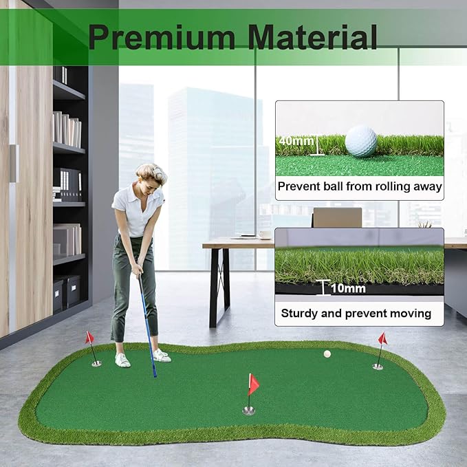 Golf Putting Green, Professional Large Practice Putting Mat for Outdoor & Indoor Putt Trainning
