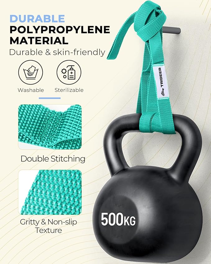 Trideer Stretching Strap Yoga Strap for Physical Therapy, 10 Loops Yoga Straps for Stretching, Non-Elastic Stretch Strap for Pilates, Exercise, Stretch Band for Women & Men