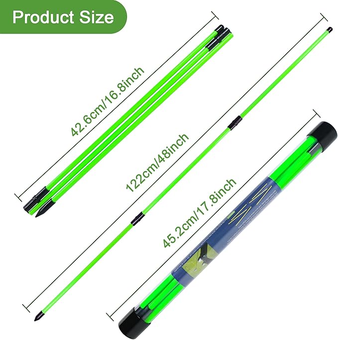 Golf Alignment Sticks 48" Collapsible Alignment Rods Golf Training Aid for Aiming, Putting, Swing Trainer, Golf Training Stick 2 Pack with Clear Tube Case