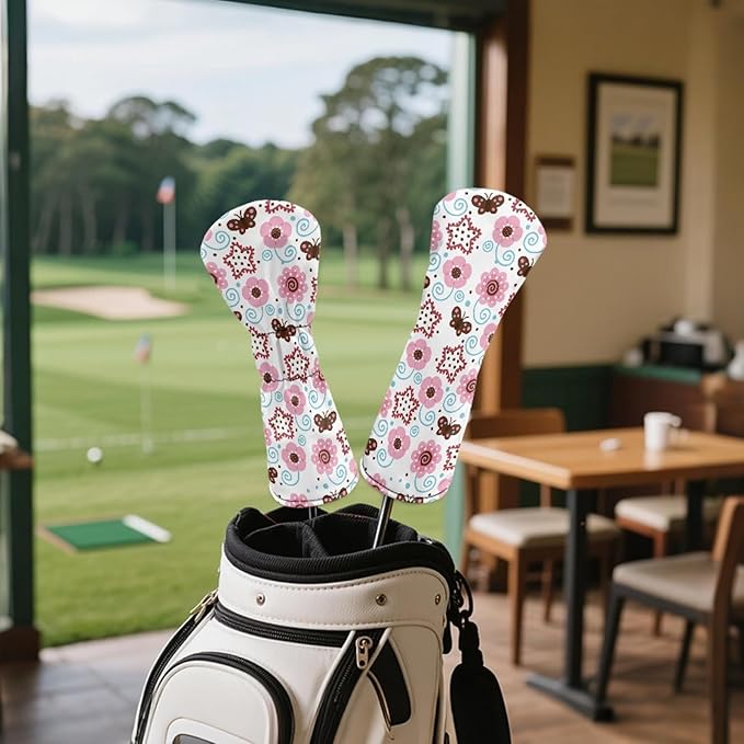 Golf Club Head Covers for Club Protective, Waterproof PU Leather Driver Fairway Wood Hybrid Head Cover