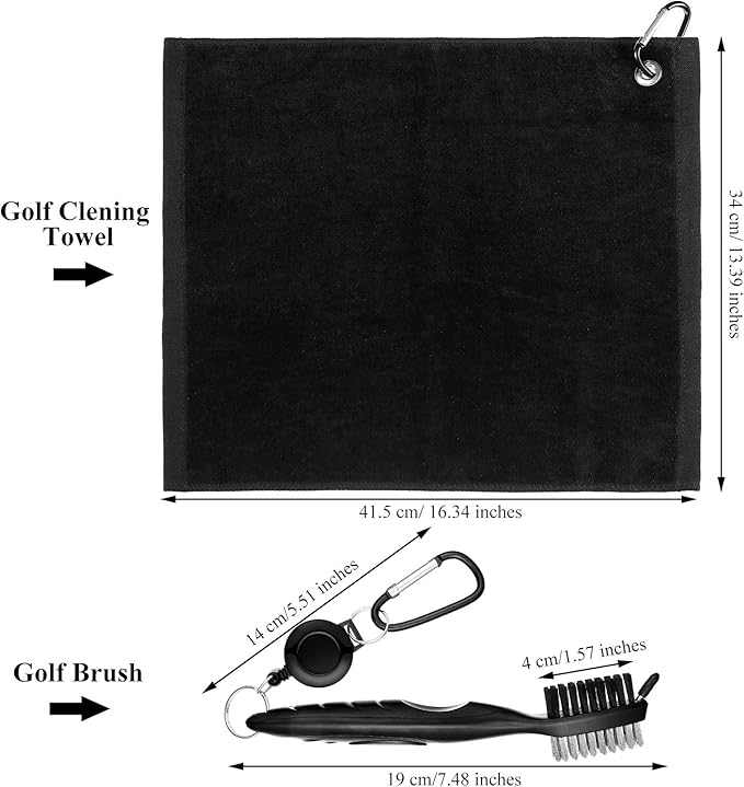 Sumind 22 Pcs Golf Accessories Kit Golf Essentials Club Cleaning Kit for Men Include Cleaning Brush Towel Marking Pen Line Marker Tee Holder with Tee Repair Divot Tool for Christmas Ideal Gift(Black)