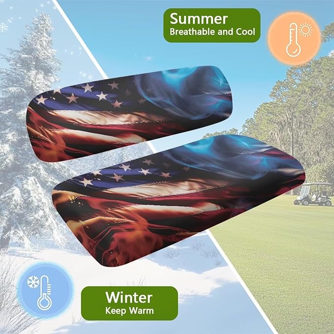 Golf Cart Seat Covers, Universal Fit & Nonskid Bottom Fits for Club Car 2 Person Seats Golf Carts
