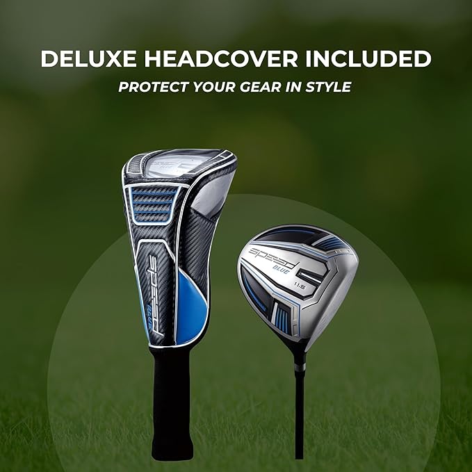 Titanium Driver Golf Club, Loft Lightweight Graphite Shaft, Oversized Sweet Spot, Aerodynamic, USGA Conforming Mens Driver + Deluxe Headcover