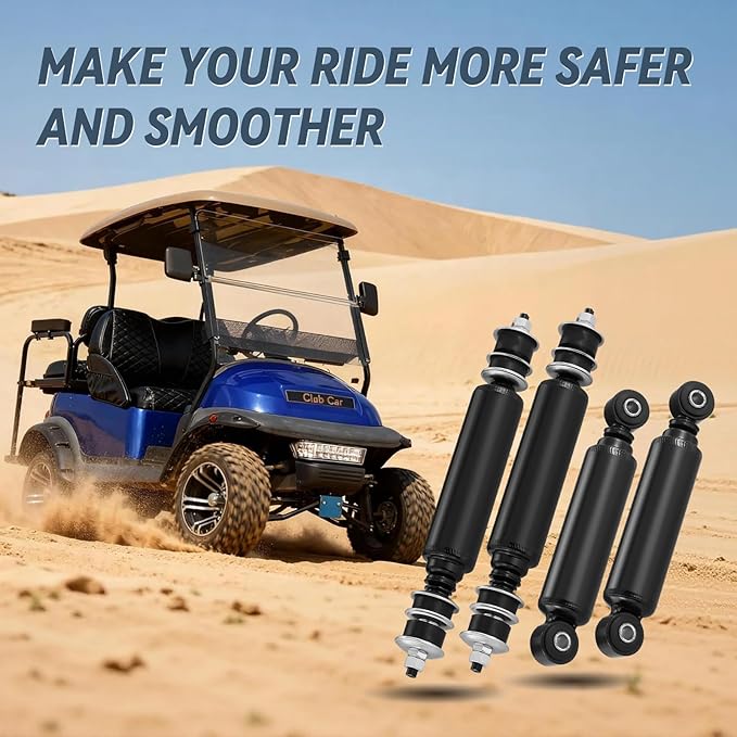 4 PCS Golf Cart Front and Rear Shock Absorbers Kit for Club Car DS G&E 1988-up, Precedent G&E 2004-up, Replaces OEM 1014235, 1014236, 1010991, 1015813,1014236