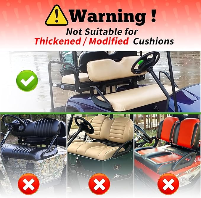 10L0L Golf Cart Front and Rear Seat Cover Set for Club Car Precedent/Onward/Tempo & Yamaha G29 Drive/Drive 2,Stylish 4 Passenger Front Back Seat Covers,Breathable Washable Polyester Mesh (Black/Blue)